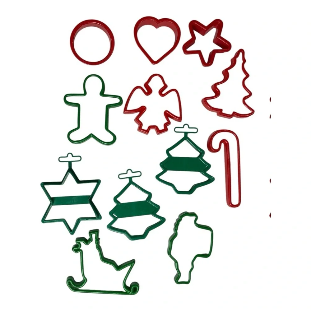 18 Holiday Christmas Cookie Cutters Tree Santa Star Snowman Crafts Playdough